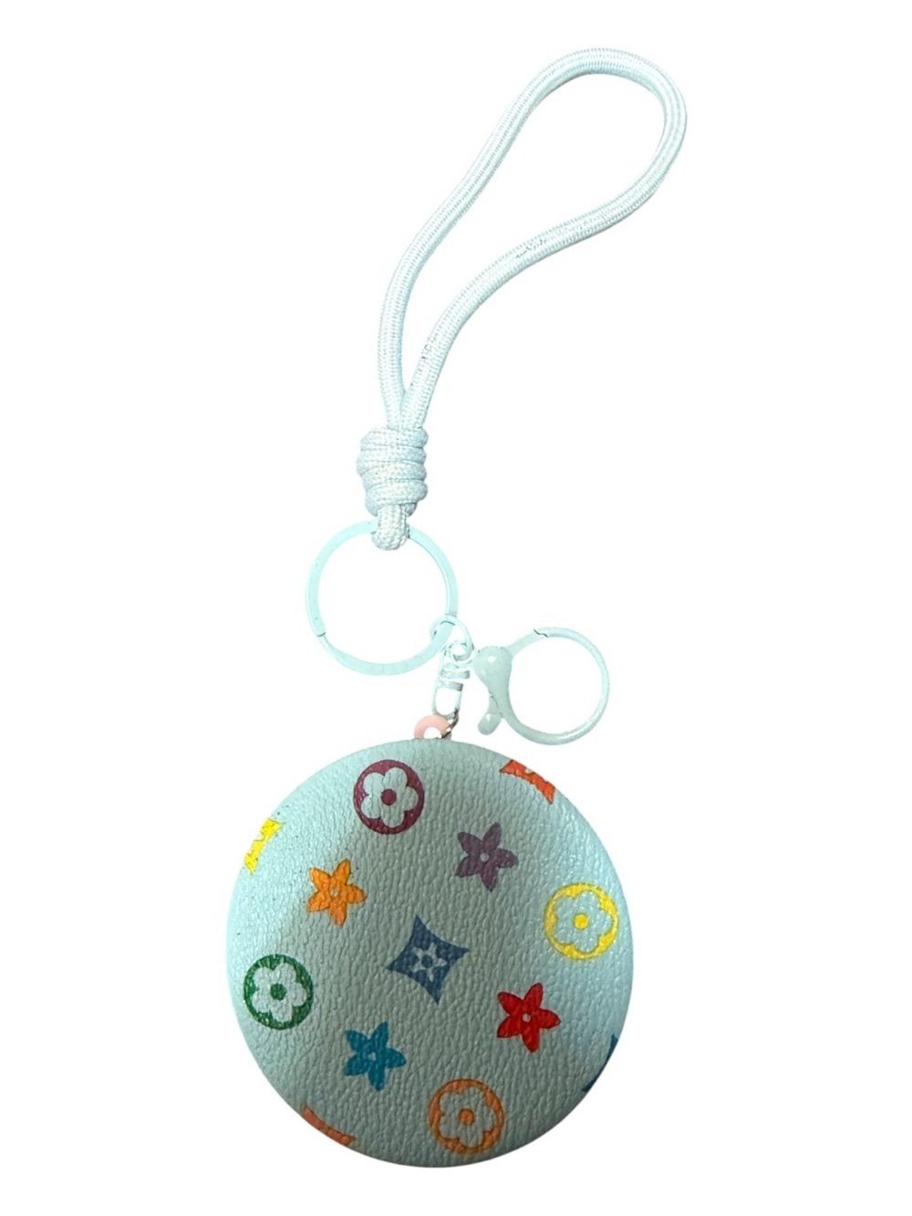 Compact mirror keychain /lobster Wristlet